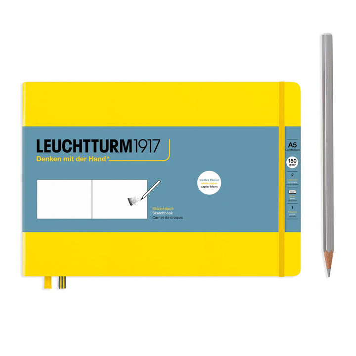Leuchtturm1917 Paper Medium Landscape / Lemon Leuchtturm Sketchbook, 112 pages, 150 g/sqm