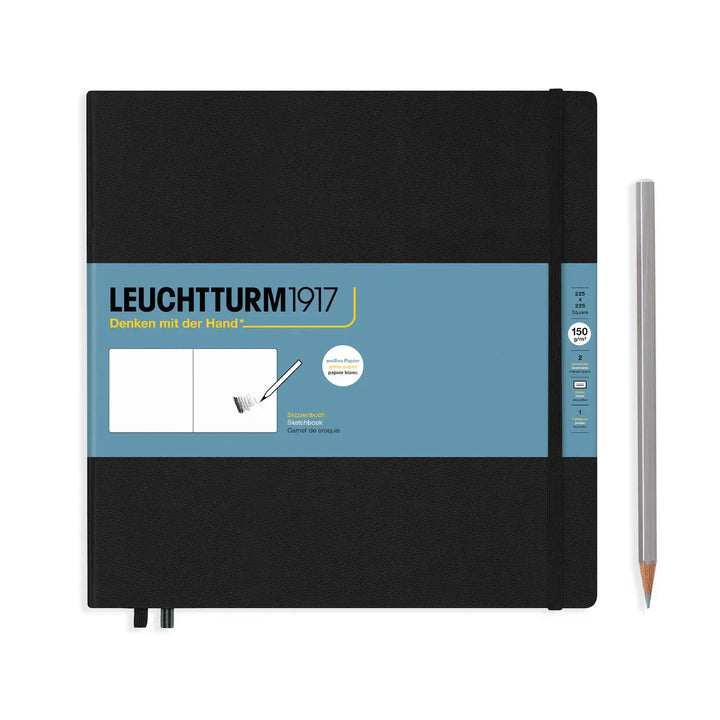 Leuchtturm1917 Paper Square (225 x 225mm) / Black Leuchtturm Sketchbook, 112 pages, 150 g/sqm