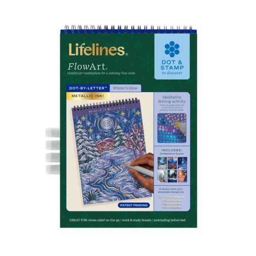 Lifelines Art & Craft Kits FlowArt: Dot-by-Letter, Winter's Glow, Metallic | Lifelines
