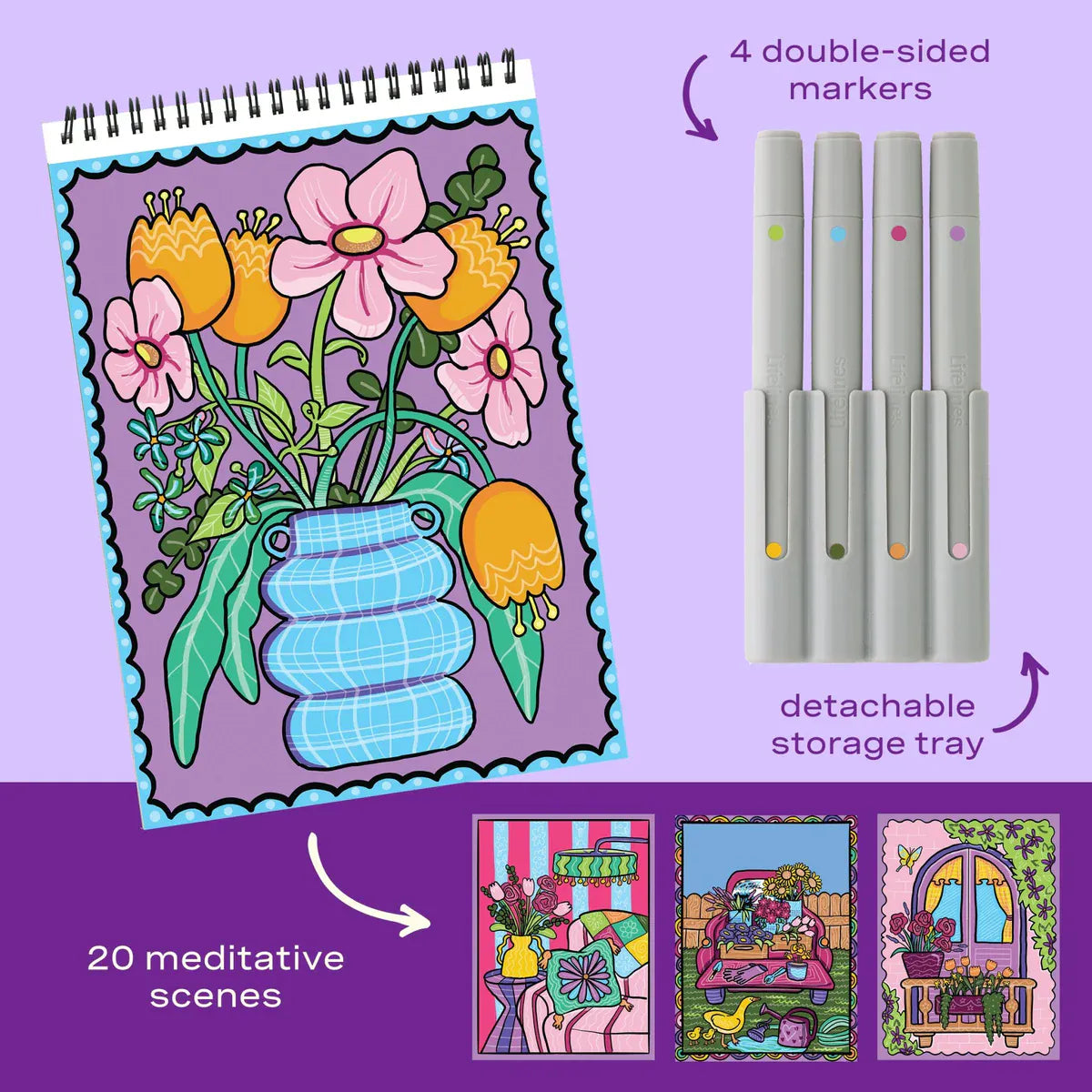 Lifelines Gifts Flowart Color-to-Reveal - Fragrant Blooms