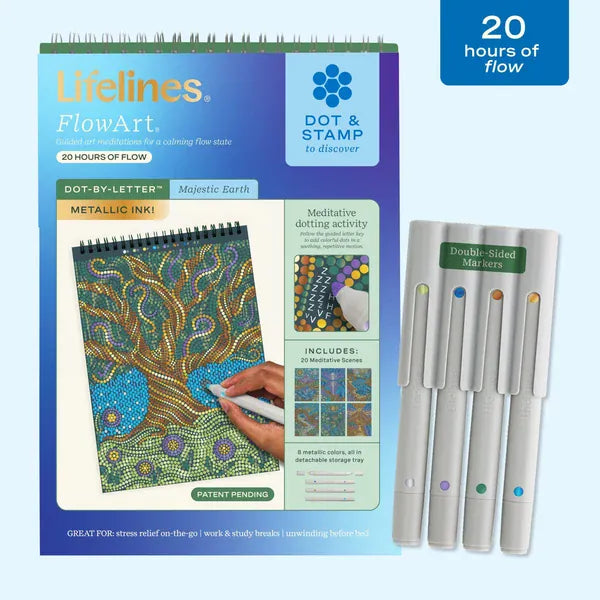 Lifelines Gifts FlowArt® - Dot-By-Letter, Majestic Earth - Metallic Ink | Lifelines