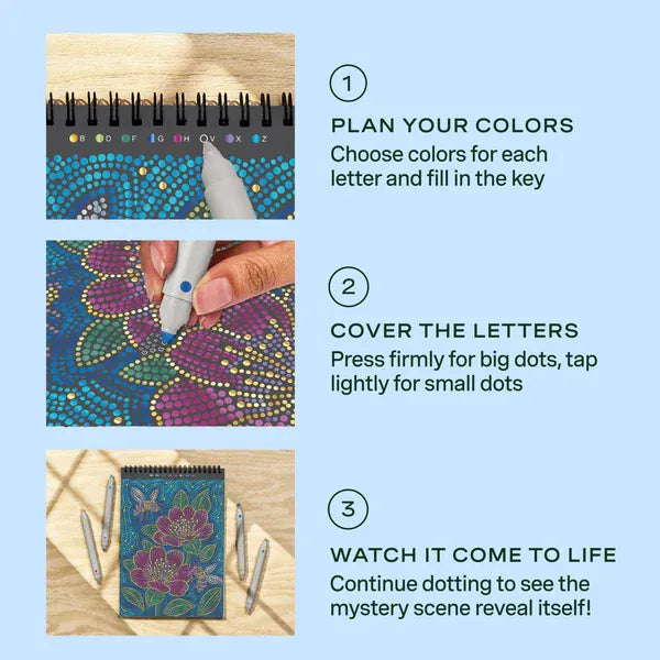 Lifelines Gifts FlowArt® - Dot-By-Letter, Moonlit Garden - Metallic Ink | Lifelines