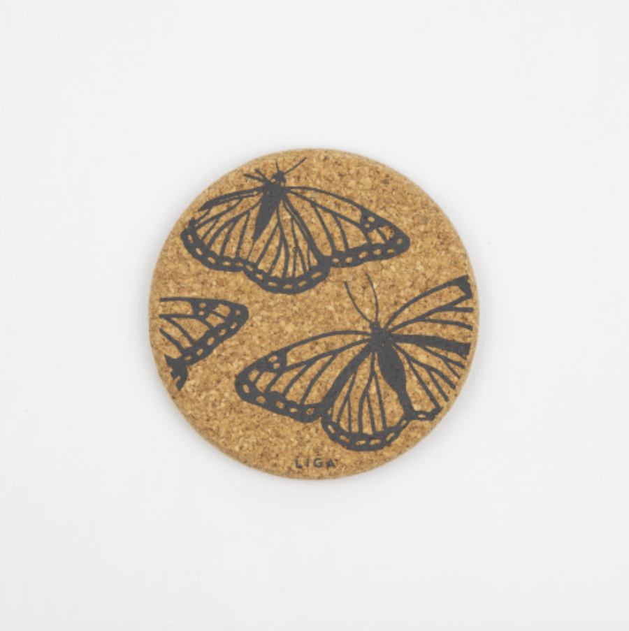 Liga Coasters Printed Cork Coaster - Butterflies