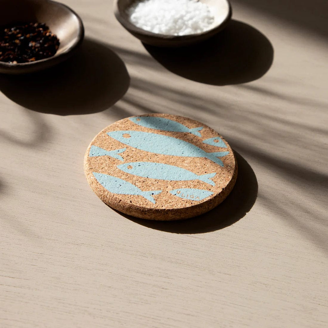 Liga Coasters Printed Cork Coaster - Fish Sky