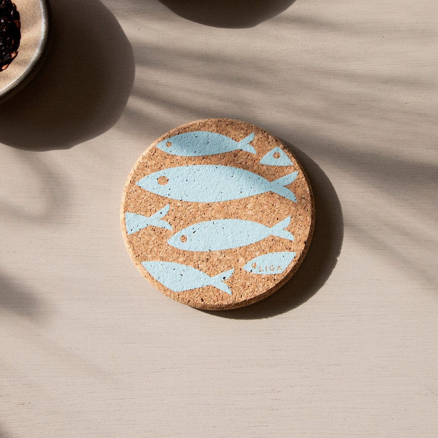 Liga Coasters Printed Cork Coaster - Fish Sky