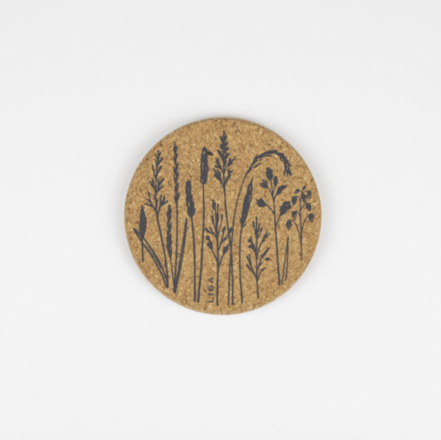 Liga Coasters Printed Cork Coaster - Native Grasses