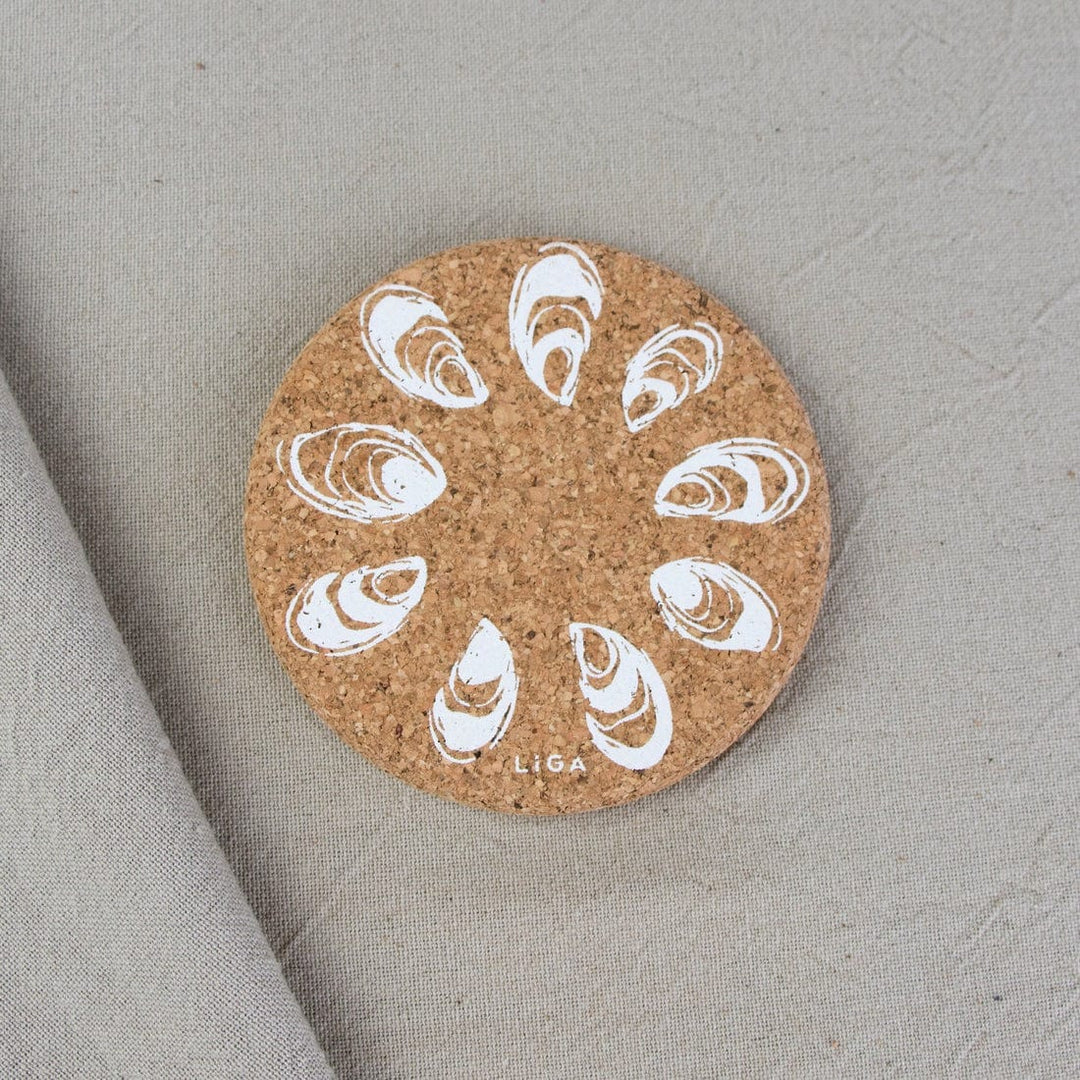 Printed Cork Coaster - Oyster