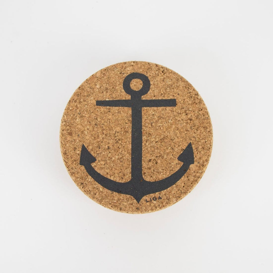 Printed Cork Coaster - Anchor