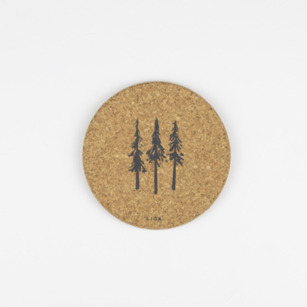 Liga Printed Cork Coaster - Fir Trees