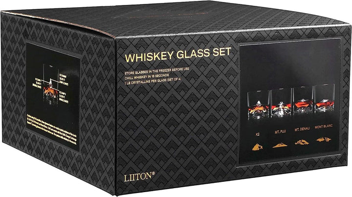 LIITON Food and Beverage The Peaks Crystal Whiskey Glass - Set of 4