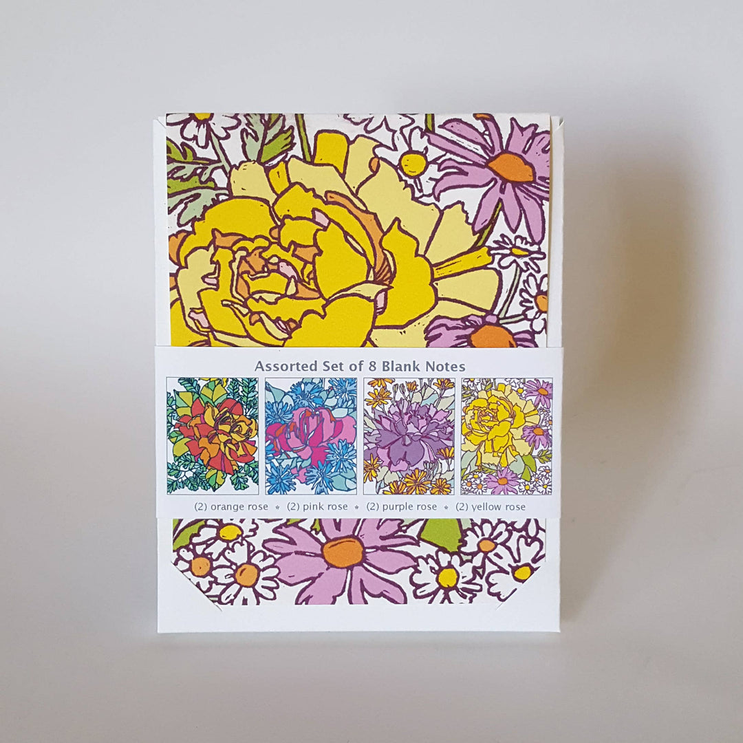 Little Green Card Botanical Yellow Rose Blank Greeting Card