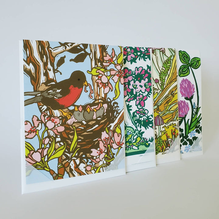 Little Green Card Botanical Yellow Rose Blank Greeting Card