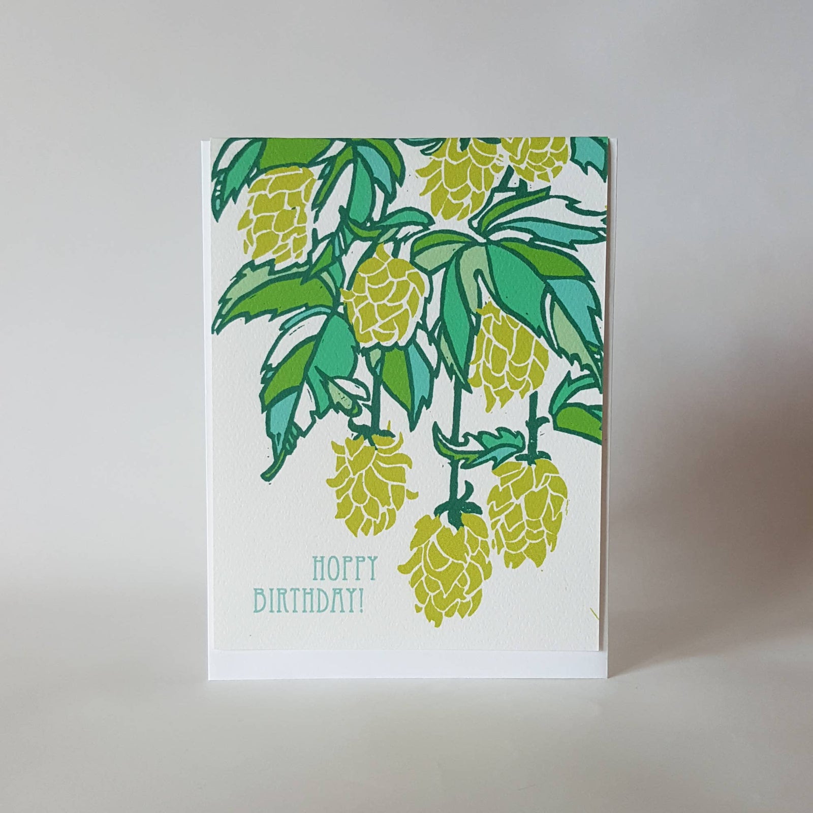 Little Green Card Hoppy Birthday Beer Hops Greeting Card