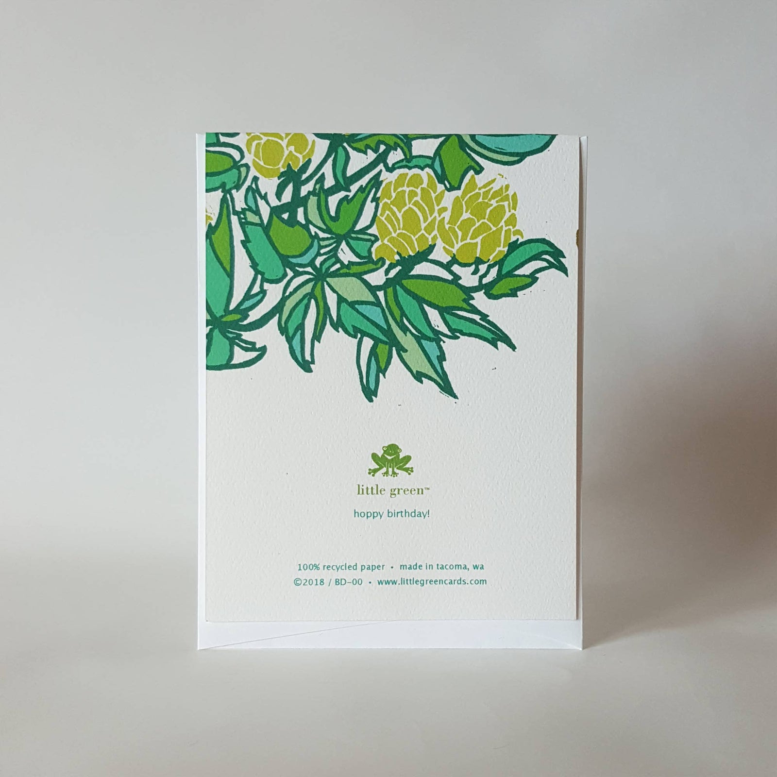 Little Green Card Hoppy Birthday Beer Hops Greeting Card