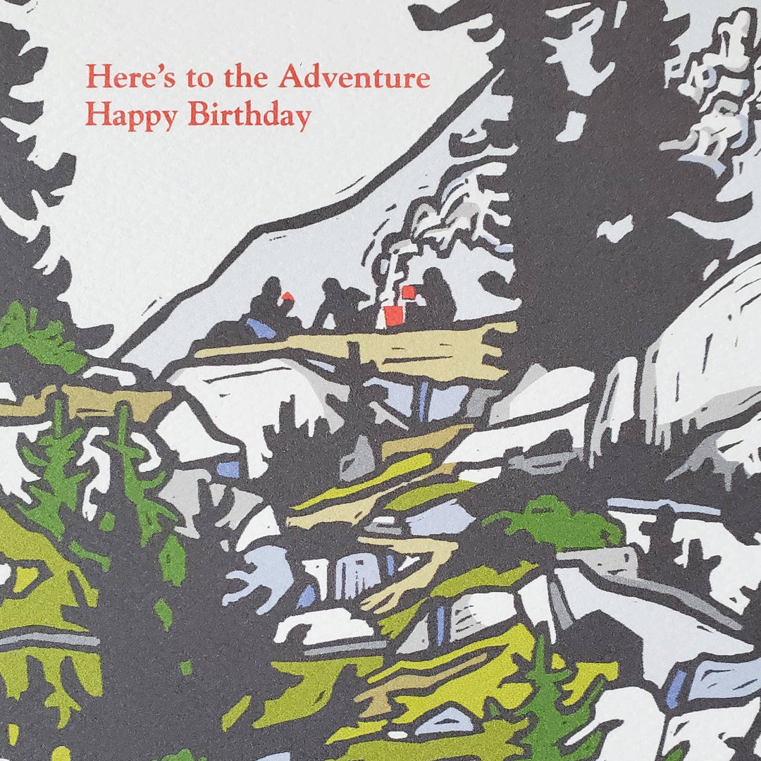 Little Green Cards Mountain Adventure Happy Birthday Greeting Card