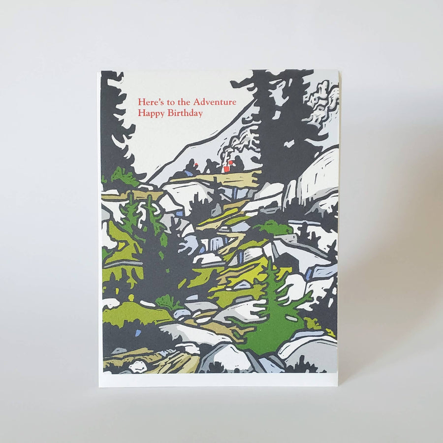 Little Green Cards Mountain Adventure Happy Birthday Greeting Card