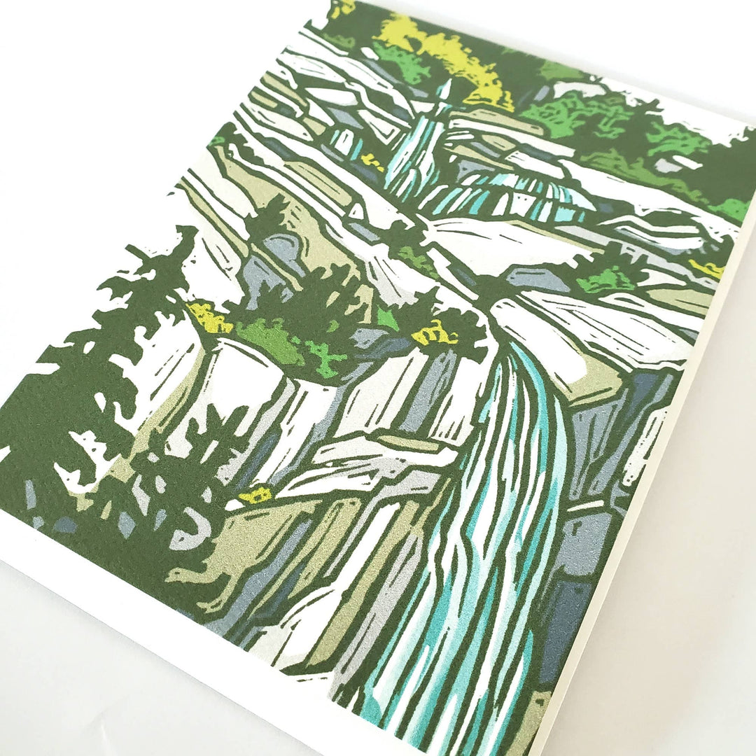 Little Green Cards Mountain Waterfall Landscape Fine Art Blank Notecard