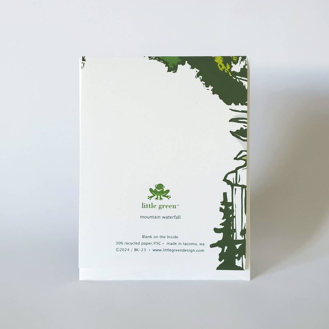 Little Green Cards Mountain Waterfall Landscape Fine Art Blank Notecard