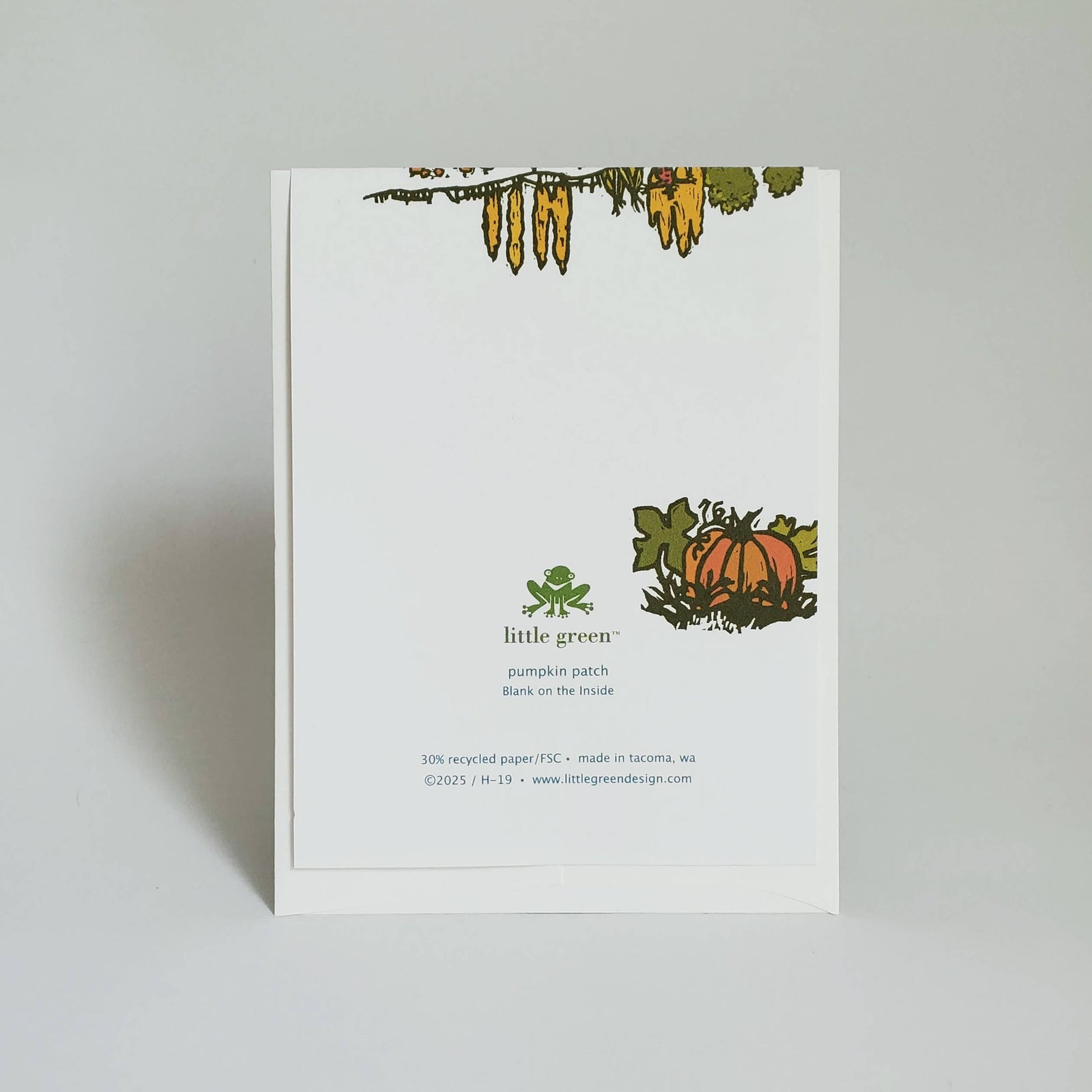 Little Green Cards Pumpkin Patch Fall Harvest Greeting Card / Fine Art Card