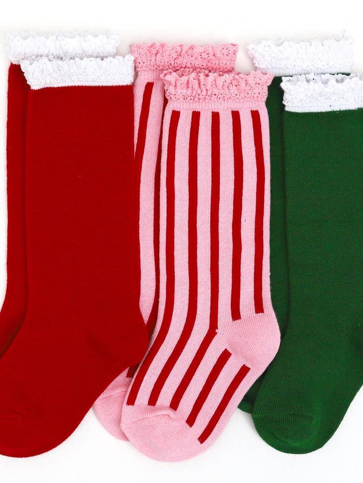 Santa Baby Knee High Socks 3Pack Paper Luxe
