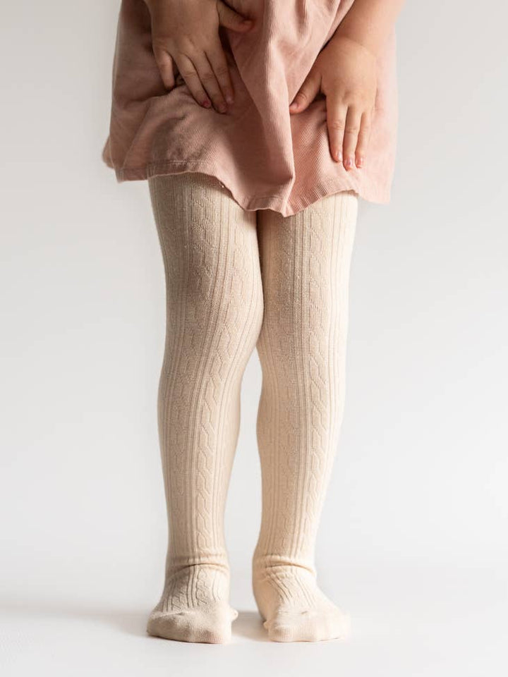 Little Stocking Co. Baby & Toddler Socks & Tights Vanilla Cable Knit Tights