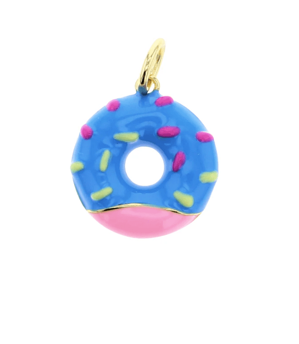 Lotus Jewelry Studio Fashion Blue Enameled Donut Charm