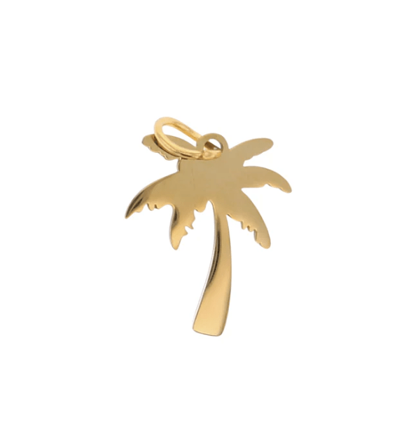 Lotus Jewelry Studio Fashion Cut Out Palm Tree Gold Charm