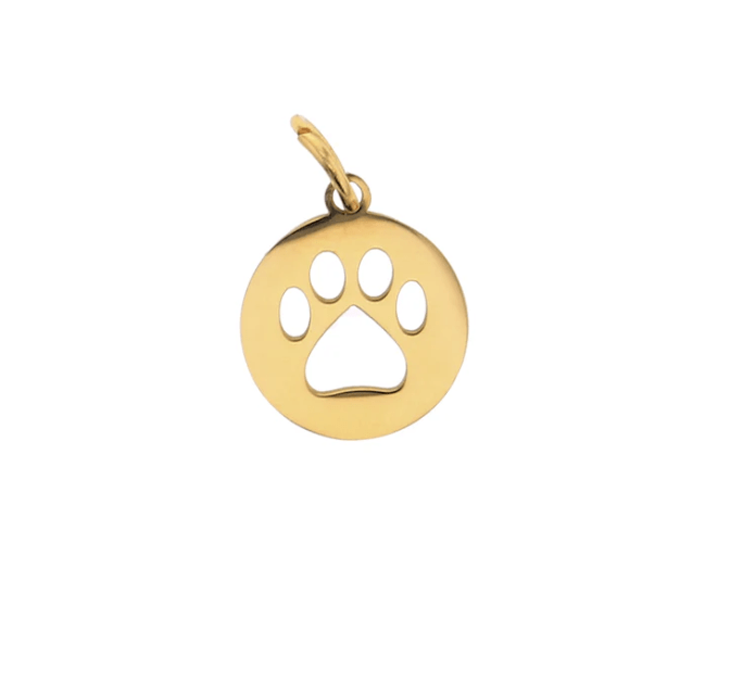 Lotus Jewelry Studio Fashion Cutout Pawprint Gold Charm
