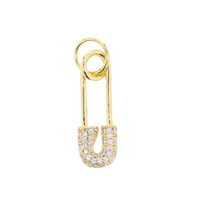 CZ Diaper Pin Charm – Paper Luxe