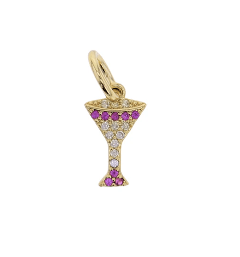 Lotus Jewelry Studio Fashion CZ Martini Glass Charm
