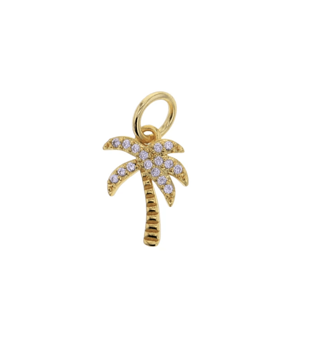 Lotus Jewelry Studio Fashion CZ Palm Tree Charm