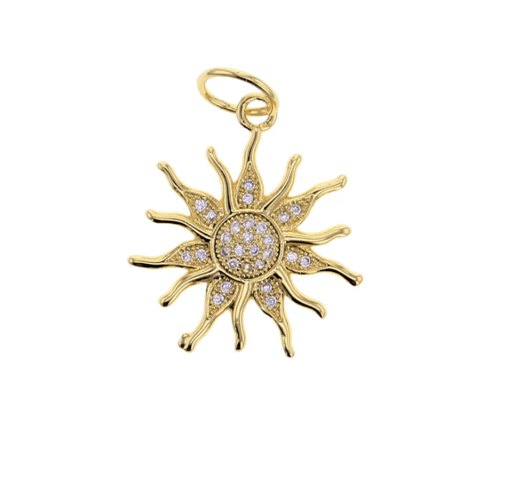 Lotus Jewelry Studio Fashion CZ Sun Charm
