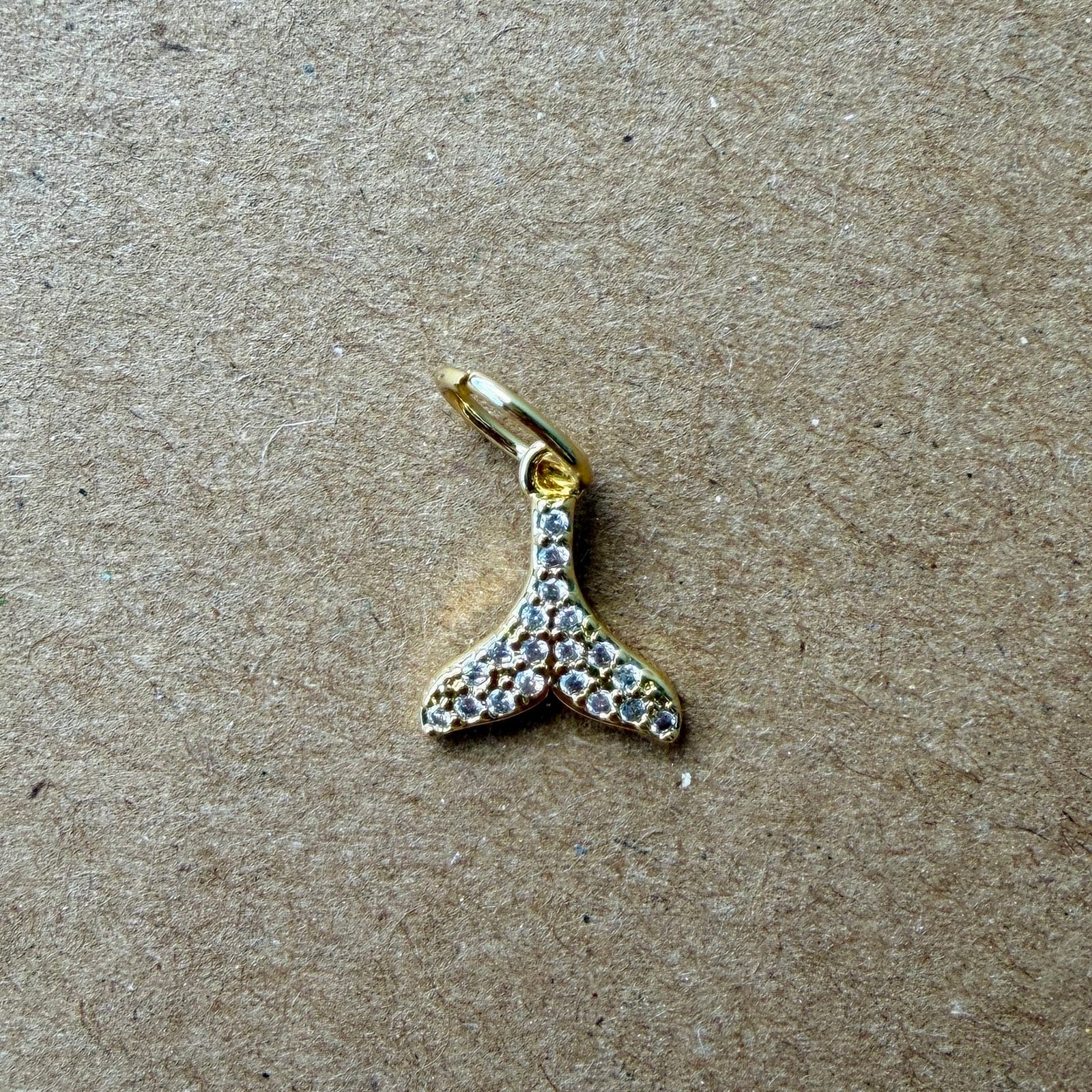 Lotus Jewelry Studio Fashion CZ Whale Tail Charm