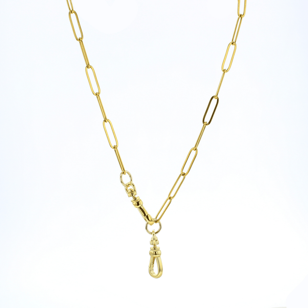 Lotus Jewelry Studio Fashion Gold Fish Hook Charm Chain