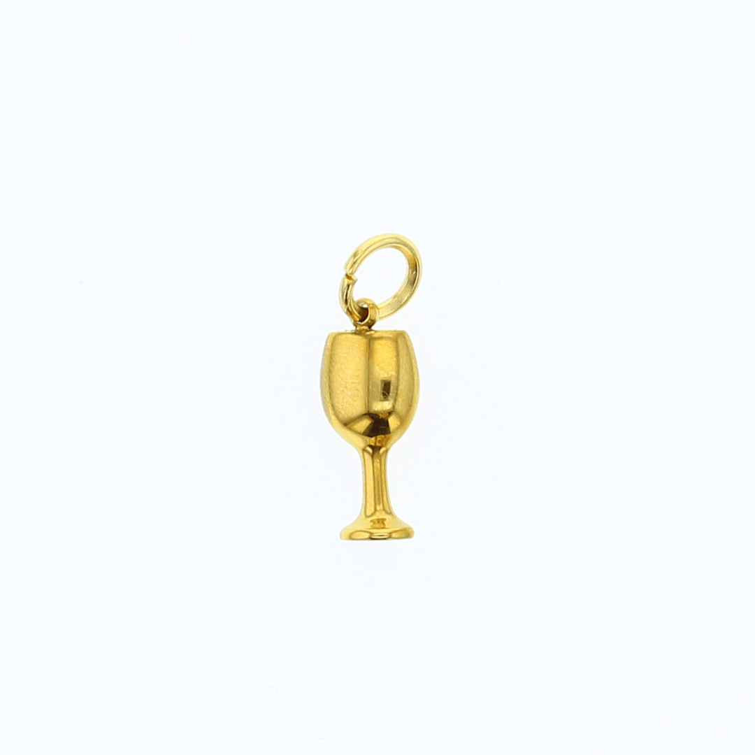 Lotus Jewelry Studio Fashion Gold Wine Glass Charm