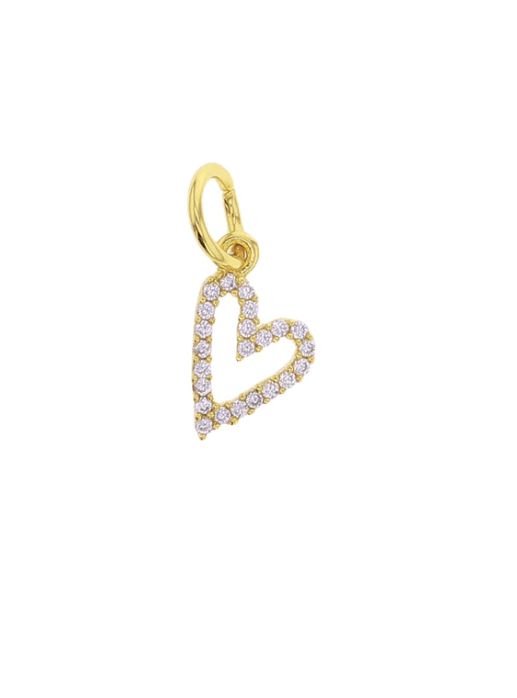 Lotus Jewelry Studio Fashion Heart CZ Gold Charm