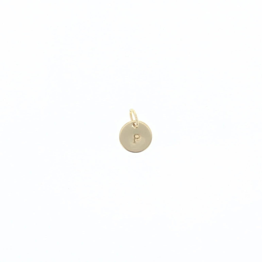 Lotus Jewelry Studio Jewelry Gold Round Mini Letter Tag