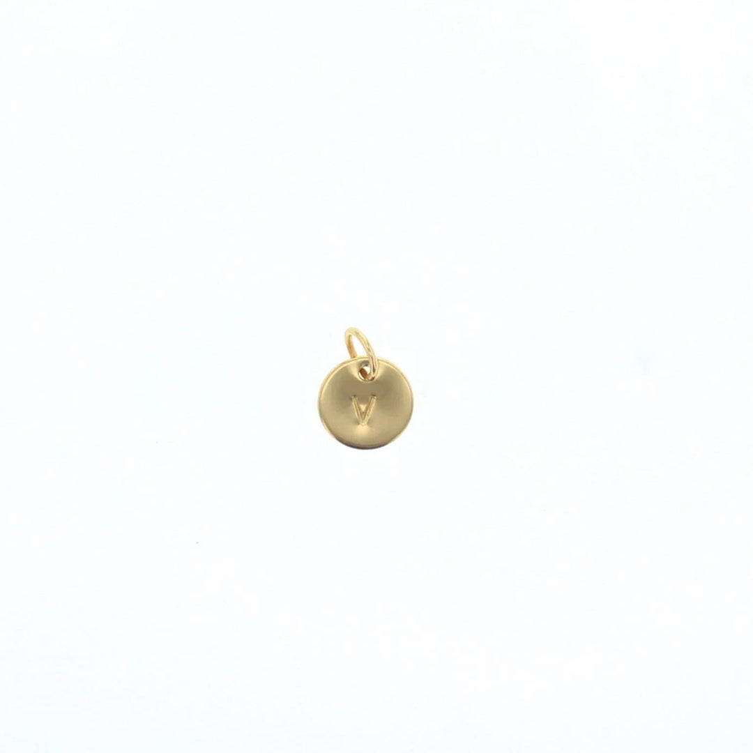 Lotus Jewelry Studio Jewelry Gold Round Mini Letter Tag