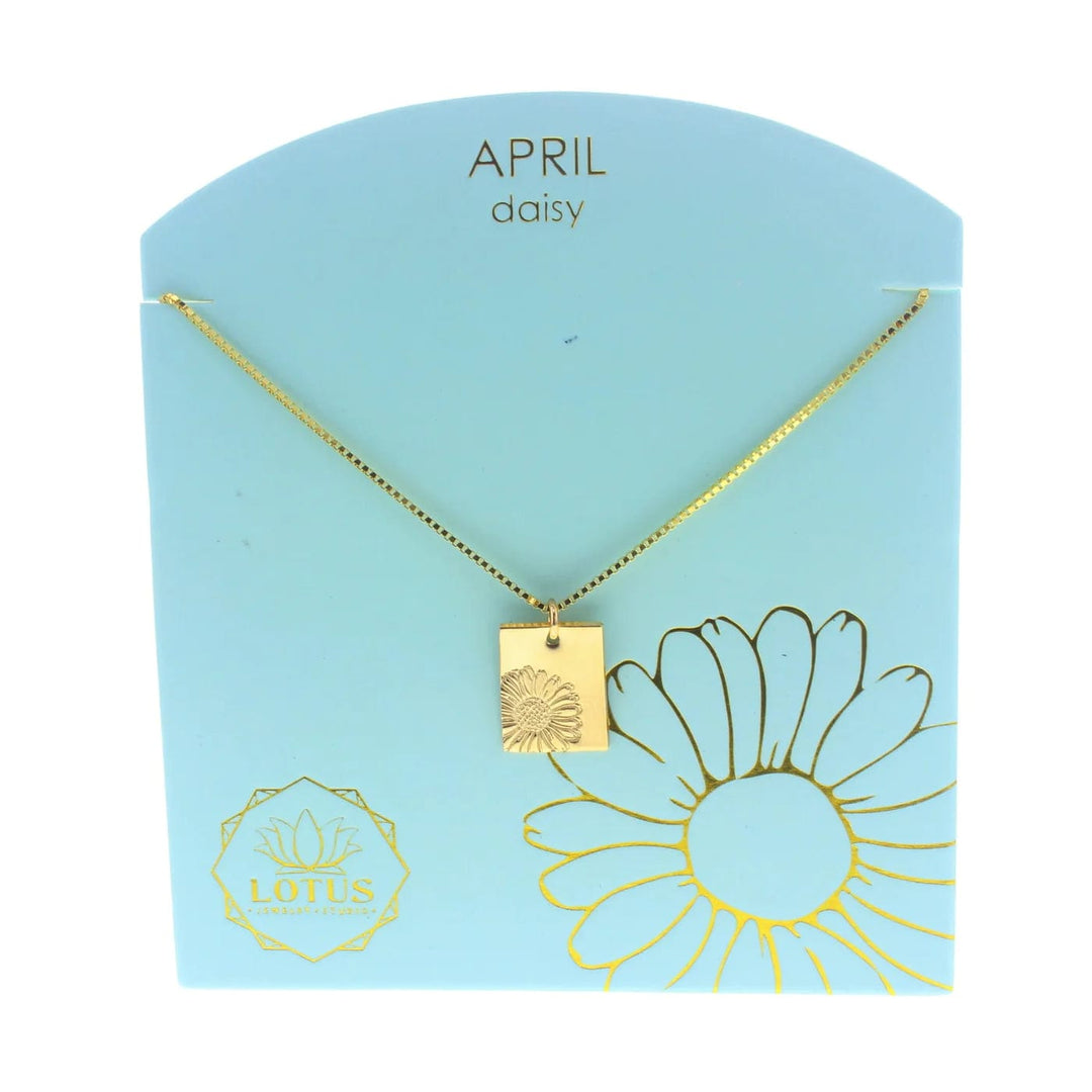 Lotus Jewelry Studio Necklaces April - Daisy Birth Flower Necklaces in Gold
