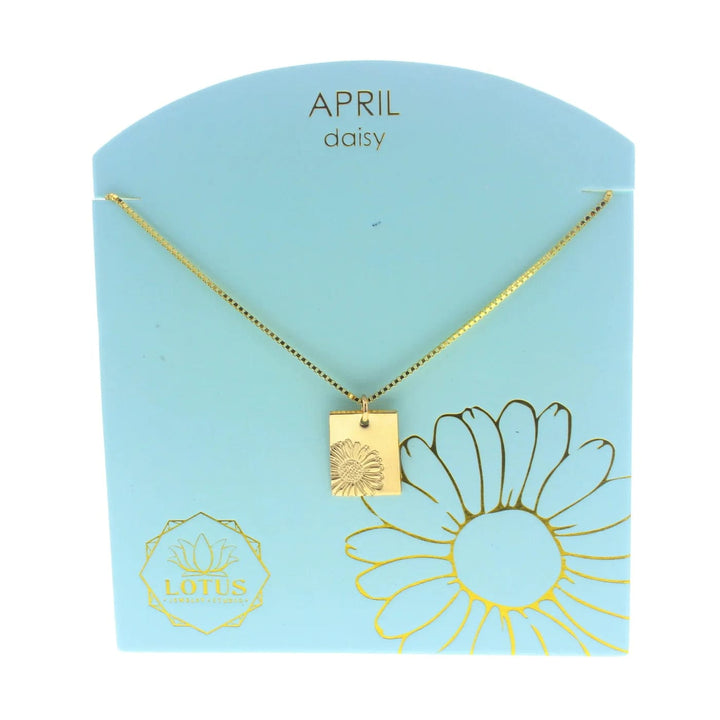 Lotus Jewelry Studio Necklaces April - Daisy Birth Flower Necklaces in Gold