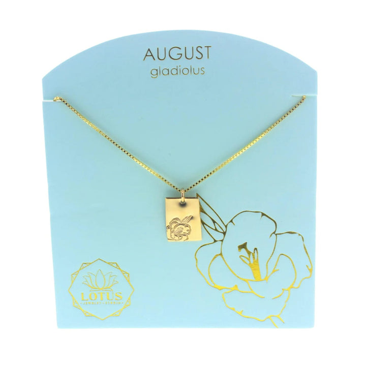 Lotus Jewelry Studio Necklaces August - Gladiolus Birth Flower Necklaces in Gold