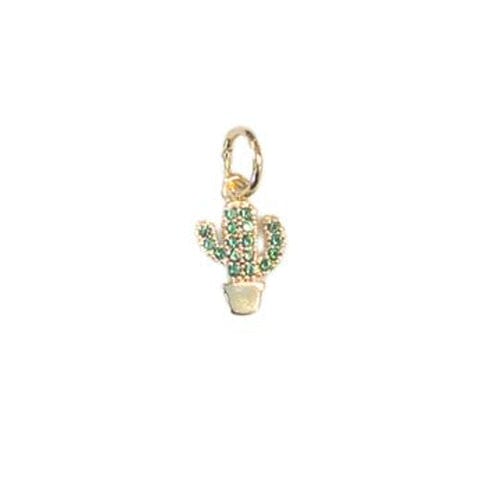 Lotus Jewelry Studio Necklaces CZ Cactus Gold Charms