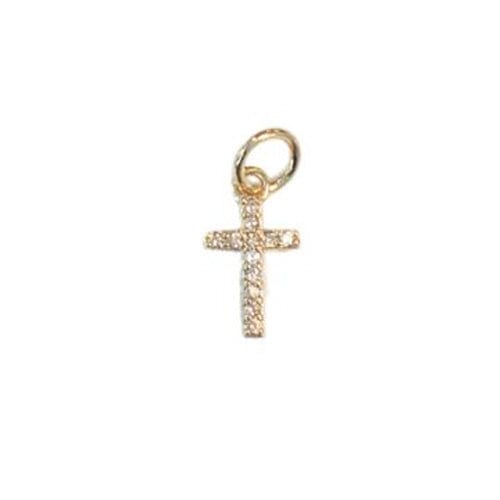 Lotus Jewelry Studio Necklaces CZ Cross Gold Charms