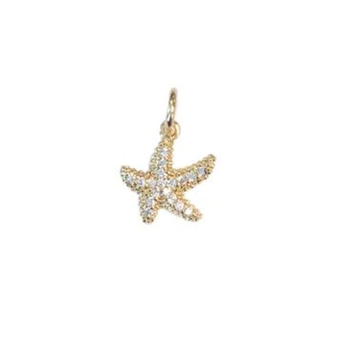 Lotus Jewelry Studio Necklaces CZ Starfish Gold Charms