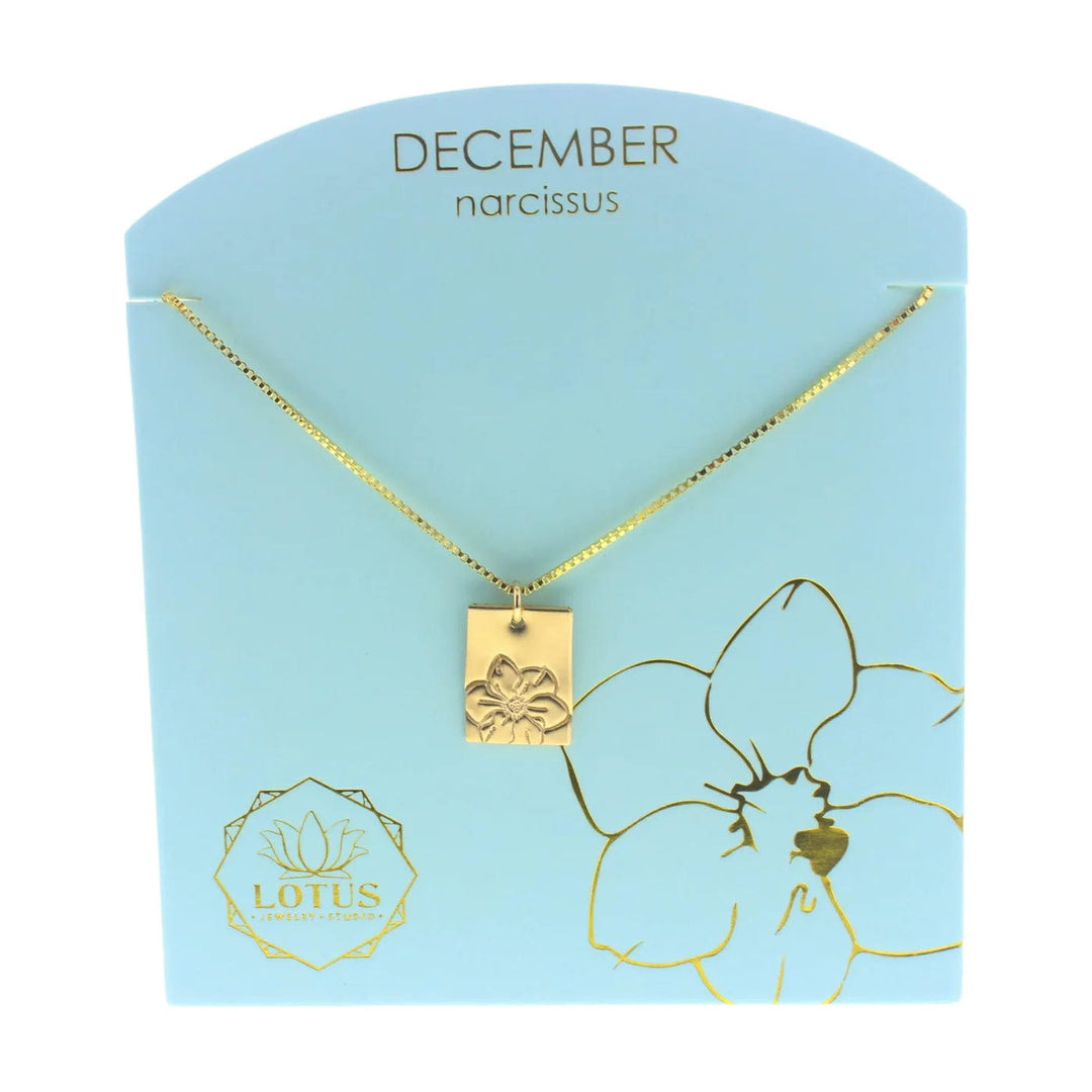 Lotus Jewelry Studio Necklaces December - Narcissus Birth Flower Necklaces in Gold