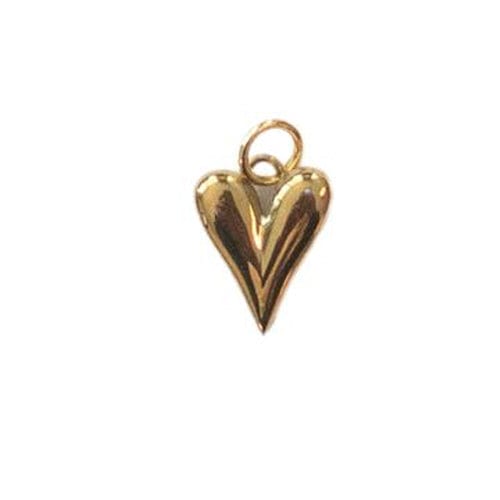 Lotus Jewelry Studio Necklaces Elongated Puffy Heart Gold Charms