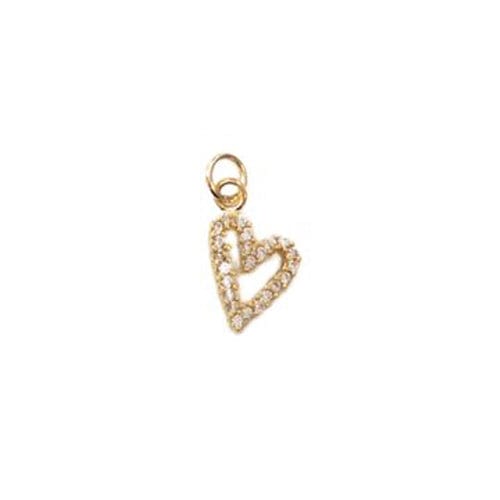 Lotus Jewelry Studio Necklaces Heart CZ Gold Charms