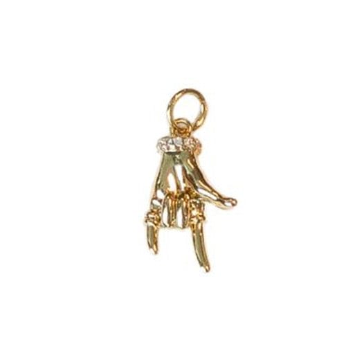 Lotus Jewelry Studio Necklaces "I Love You" Hand Charm Gold Charms