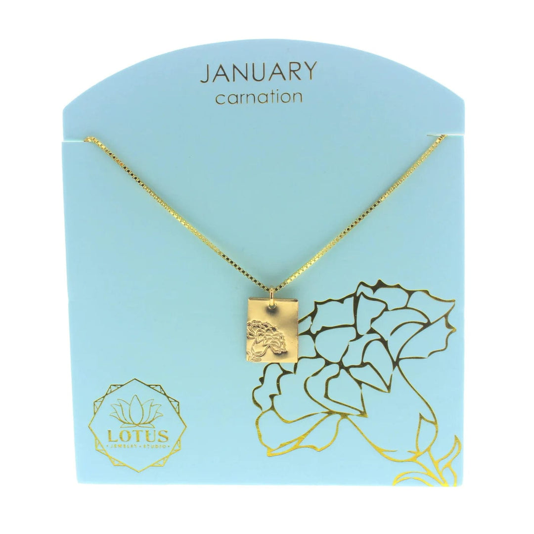 Lotus Jewelry Studio Necklaces January - Carnation Birth Flower Necklaces in Gold