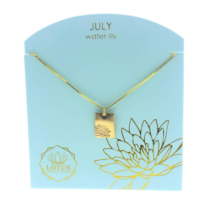 Lotus Jewelry Studio Necklaces July - Water Lily Birth Flower Necklaces in Gold
